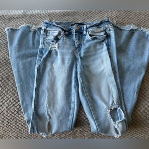 Flying monkey distressed flare jeans